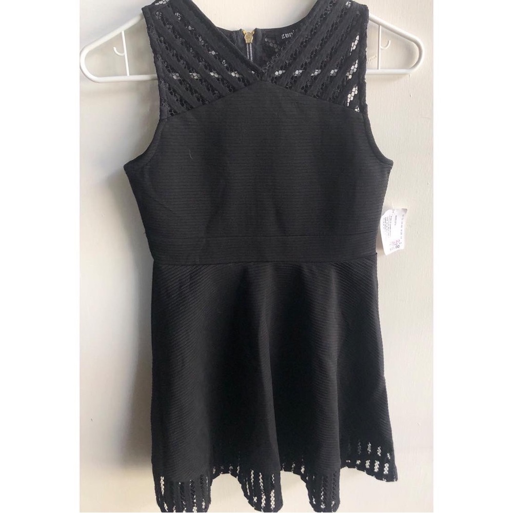girls black zipper back dress